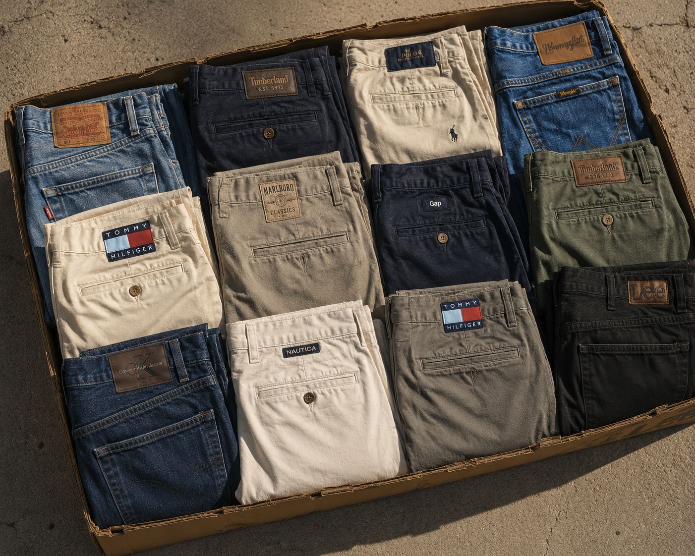 Designer Jeans & Trousers — Box al kg